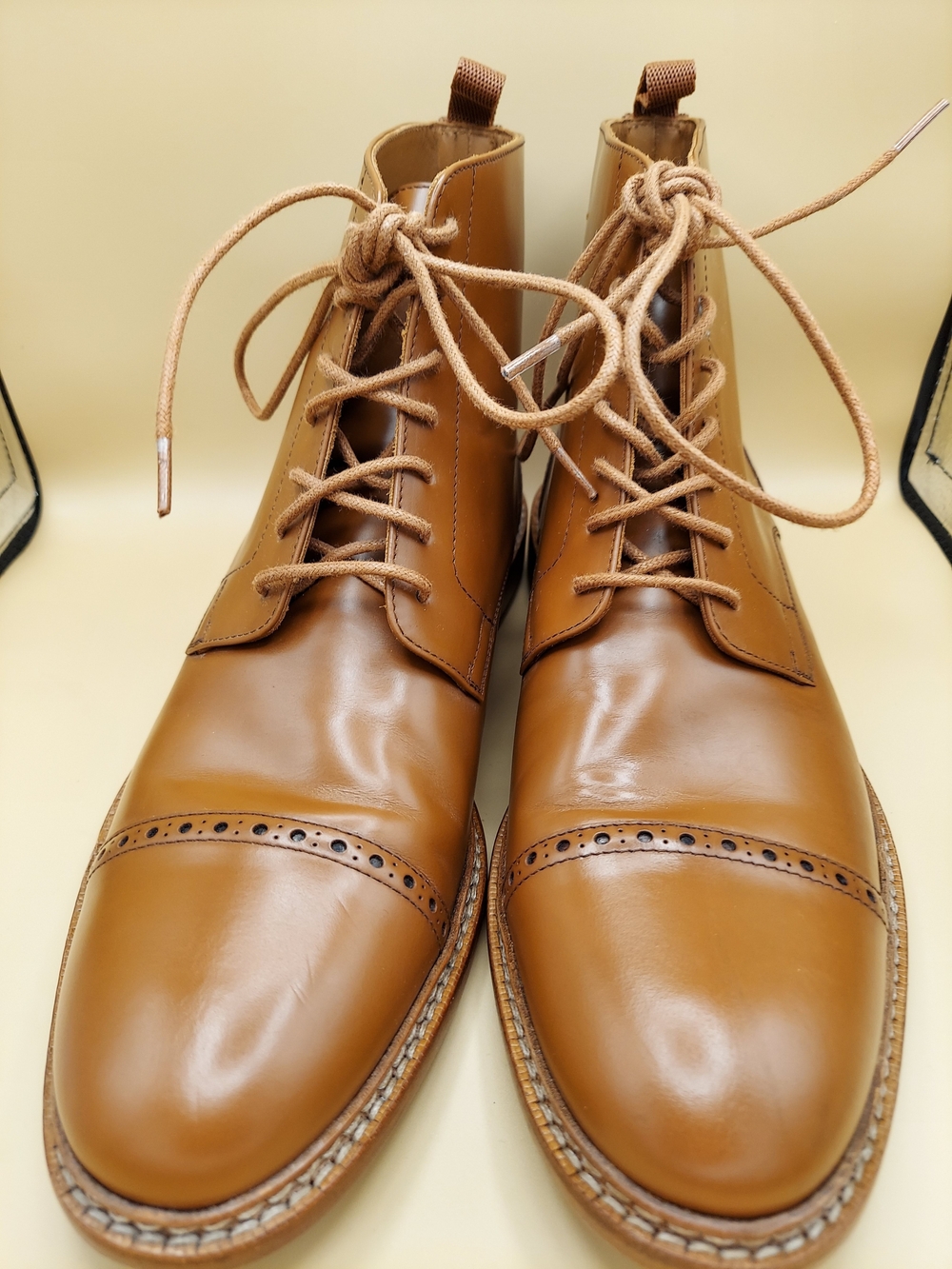 Men's Taft Tan Leather Cap-Toe Lace-Up Boots
